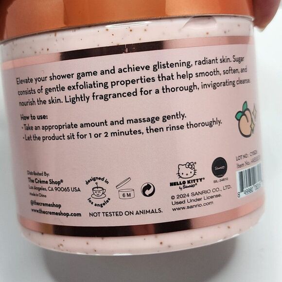 Hello Kitty Peach Sunset | Sugar Body Scrub 14.1 oz | NEW | Vegan, Creme, Sanrio - Picture 3 of 4